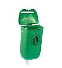 Cestino gettacarte Classic - da esterni - 40,4 x 34,8 x 74,5 cm - 50 L - PP - verde - Medial