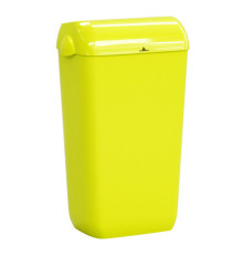 Cestino gettacarte Skin - con coperchio - 54,5 x 22,5 x 33,5 cm - 23 L - giallo fluo - Mar Plast