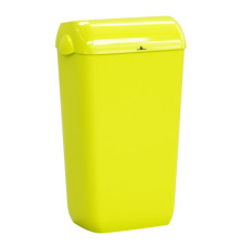 Cestino gettacarte Skin - con coperchio - 54,5 x 22,5 x 33,5 cm - 23 L - giallo fluo - Mar Plast