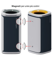 Cestino gettacarte Wastee - per raccolta differenziata - 60 L - Giallo - Kobra