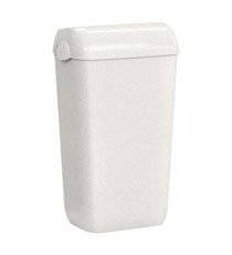 Cestino gettacarte Woodplastic - con coperchio - 225 x 335 x 545 mm - 23 L - bianco - Mar Plast