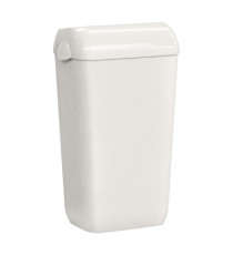 Cestino gettacarte Woodplastic - con coperchio - 225 x 335 x 545 mm - 23 L - bianco - Mar Plast
