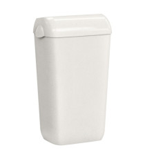 Cestino gettacarte Woodplastic - con coperchio - 225 x 335 x 545 mm - 23 L - bianco - Mar Plast
