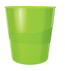 Cestino gettacarte WOW - altezza 32,4 cm - diametro 29 cm - 15 L - verde lime - Leitz