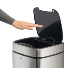 Cestino no touch - con sensore - 24 x 24 x 43 cm- 12 lt - argento metallizzato - Durable