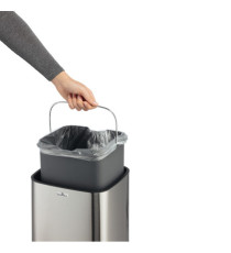 Cestino no touch - con sensore - 27 x 27 x 57 cm- 21 lt - argento metallizzato - Durable