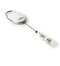 Chiocciola YO-YO Style per portabadge - bianco - filo retrattile 80 cm - Durable - conf. 10 pezzi