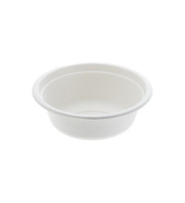 Ciotola monouso Bio - rotonda - diametro 13,5 cm - 350 ml - cellulosa - bianco - Leone - conf. 50 pezzi
