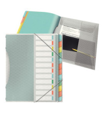 Classificatore colour'lce - 12 divisori - dorso 2 cm - 26,6x32 cm - multicolore - Esselte