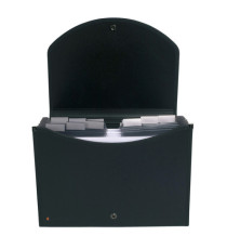 Classificatore Exacase - 13 tasche - PPL - 33x26 cm - nero - Exacompta