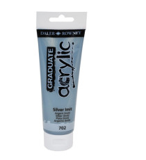 Colore acrilico fine Graduate - 120 ml - argento imitazione - Daler Rowney