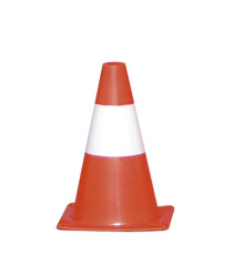 Cono segnaletico - H 30 cm - bianco/rosso