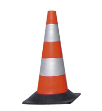 Cono segnaletico - rifrangente - H 50 cm - bianco/rosso