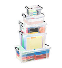Contenitore multiuso Strata con coperchio - 28,5x22,5x17,5 cm - 6 L - PPL - trasparente - Cep