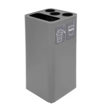 Contenitore per raccolta differenziata - con divisiorio bicchieri - 50 L - grigio - Stilcasa