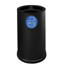 Contenitore tondo per raccolta differenziata - 3 scomparti - 100 L - nero - Stilcasa