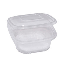 Contenitori in PP - con coperchio incernierato - 15,5 x 15,5 x 5,7 cm - Europack - conf. 50 pezzi