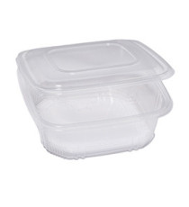 Contenitori in PP - con coperchio incernierato - 21,5 x 21,5 x 6,9 cm - Europack - conf. 50 pezzi