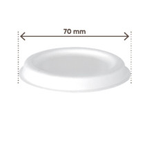 Coperchio in canna da zucchero - per coppetta porta salsa monouso 60 ml - bianco - Signor Bio - conf. 100 pezzi