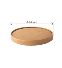Coperchio per bowl portazuppe monouso - da 180 a 480 ml - avana - Signor Bio - conf. 25 pezzi