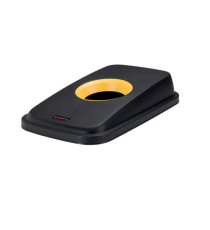 Coperchio per cestino SELECTO - con foro - nero/giallo - Rotho