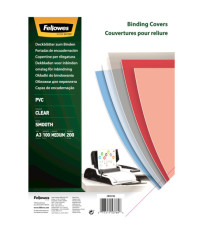 Copertine Clear - A3 - 200 micron - PVC - neutro trasparente - Fellowes - scatola 100 pezzi