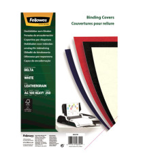 Copertine per rilegatura - A4 - cartoncino groffrato semilpelle - 250 gr - nero - Fellowes - conf.100 pezzi