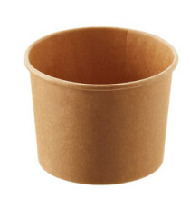 Coppetta gelato monouso - rotonda - diametro 9,5 cm - 240 ml - carta - avana - Leone - conf. 1000 pezzi