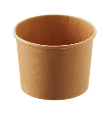 Coppetta gelato monouso - rotonda - diametro 9,5 cm - 240 ml - carta - avana - Leone - conf. 1000 pezzi