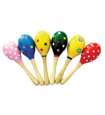 Coppia di maracas - in legno - 20 x 5,5 cm - CWR - conf. 2 pezzi