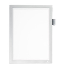 Cornice adesiva Duraframe Note - pannello magnetico - A4 (21 x 29,7 cm) - argento - Durable