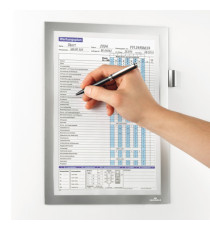 Cornice adesiva Duraframe Note - pannello magnetico - A4 (21 x 29,7 cm) - argento - Durable