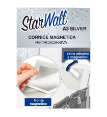 Cornice magnetica retroadesiva Starwall - A3 - silver - Starline