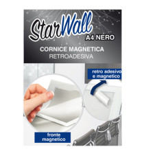 Cornice magnetica retroadesiva Starwall - A4 - nero - Starline