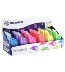Correttore a nastro 20 Metri - 5 mm x 20 m - involucro colori assortiti Neon - Osama - conf. 36 pezzi