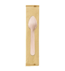Cucchiaini monouso - imbustati singolarmente - 11 cm - legno - Signor Bio