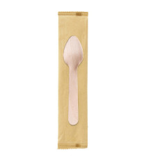Cucchiaini monouso - imbustati singolarmente - 11 cm - legno - Signor Bio