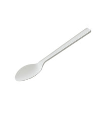 Cucchiaino monouso in CPLA - 12,5 cm - bianco - Leone - conf. 50 pezzi