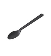 Cucchiaino monouso in CPLA - 12,5 cm - nero - Leone - conf. 50 pezzi