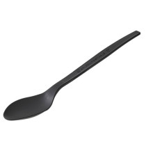 Cucchiaio monouso in CPLA - 16 cm - nero - Leone - conf. 50 pezzi