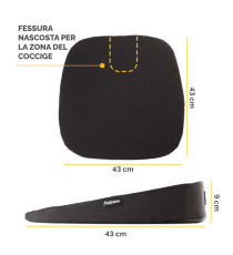 Cuscino Breyta Inclinato - 9 x 43 x 43 cm - in tessuto - nero - Fellowes