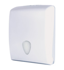 Dispenser asciugamani Stileco - piegati a C/Z/V - 13 x 27,7 x 37 cm - 600 fogli - ABS - bianco - Medial International
