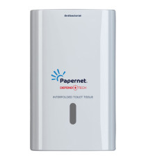 Dispenser carta igienica Defend Tech - interfogliata - 26,5 x 16,5 x 13,5 cm - bianco - Papernet
