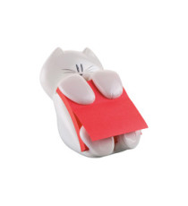 Dispenser gatto bianco + ricarica Post-it Super Sticky Z Notes rosso rubino - CAT-330 - 76 x 76 mm - 90 fogli - Post-it