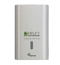 Distributore carta igenica interfogliata Simplify - 16,5 x 13,5 x 26,5 cm - white wood - Papernet