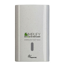 Distributore carta igenica interfogliata Simplify - 16,5 x 13,5 x 26,5 cm - white wood - Papernet