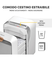 Distruggidocumenti LX-201 - a microframmenti - bianco - Fellowes