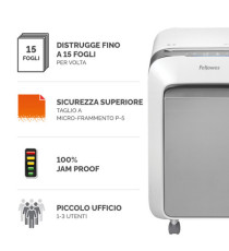 Distruggidocumenti LX-211 - a microframmenti - bianco - Fellowes