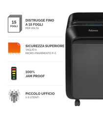Distruggidocumenti LX-211 - a microframmenti - nero - Fellowes