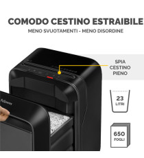 Distruggidocumenti LX-211 - a microframmenti - nero - Fellowes